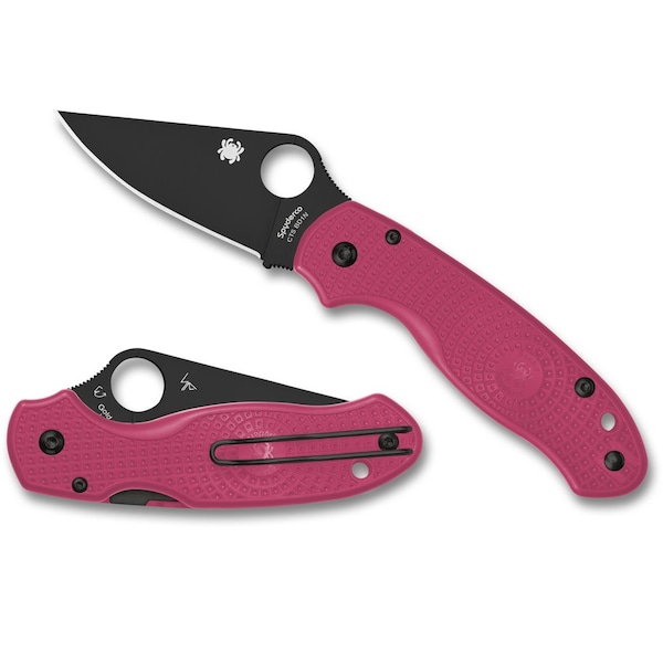 Spyderco Reveal 14, Para 3 Pink Lightweight Black Blade Living Beyond Breast Cancer, Plain Edge SPY-C223PPNBK - main